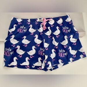 NWT Hatley Little Blue House Cotton Sleep Shorts Duck Print Size L